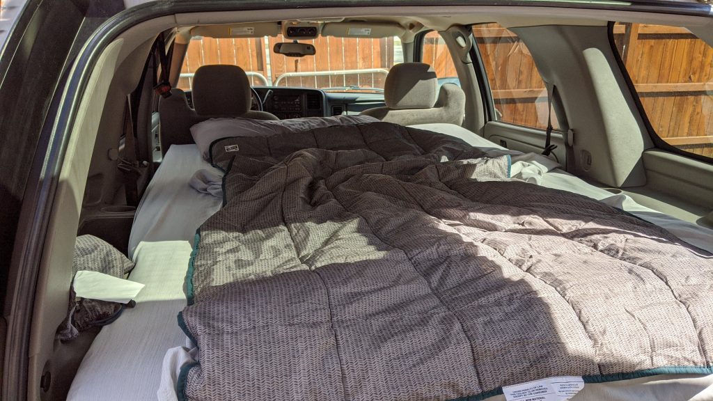 car camping chevy tahoe air mattress